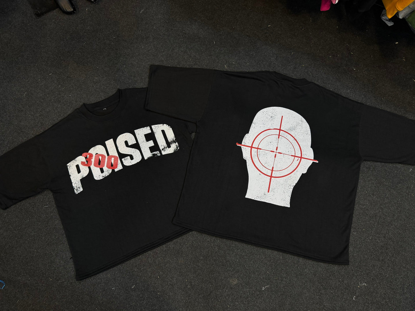 Targeted Tee Black – Casual Streetwear T-Shirt – Poised