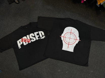 Targeted Tee Black – Casual Streetwear T-Shirt – Poised