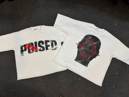 Targeted Tee White – Soft Cotton T-Shirt – Poised